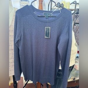 Karen Scott Blue Crew Neck Sweater with Long Sleeves